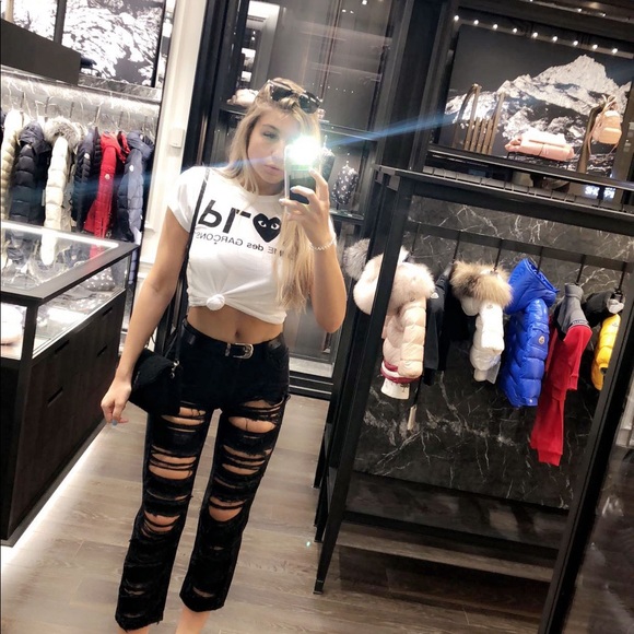 Diesel Black Ripped Boyfriend Jeans - Picture 6 of 7